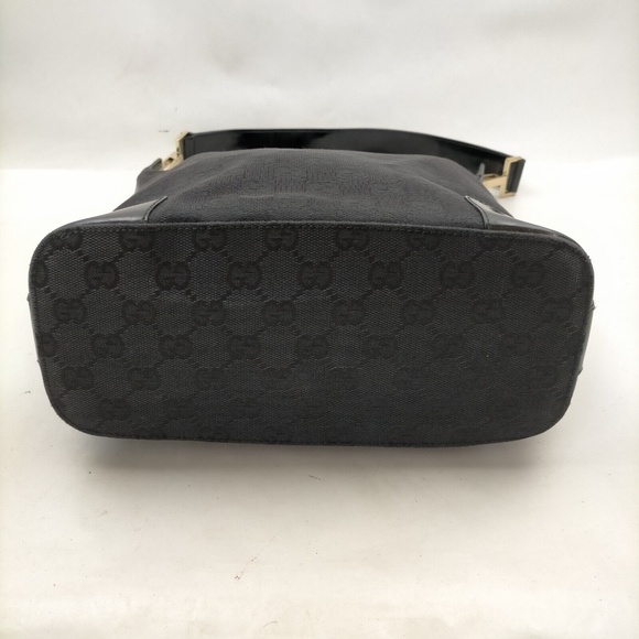 GUCCI • AUTHENTIC Y2K VINTAGE MONOGRAM CANVAS/PATENT LEATHER BUCKET SHOULDER BAG - Picture 5 of 11